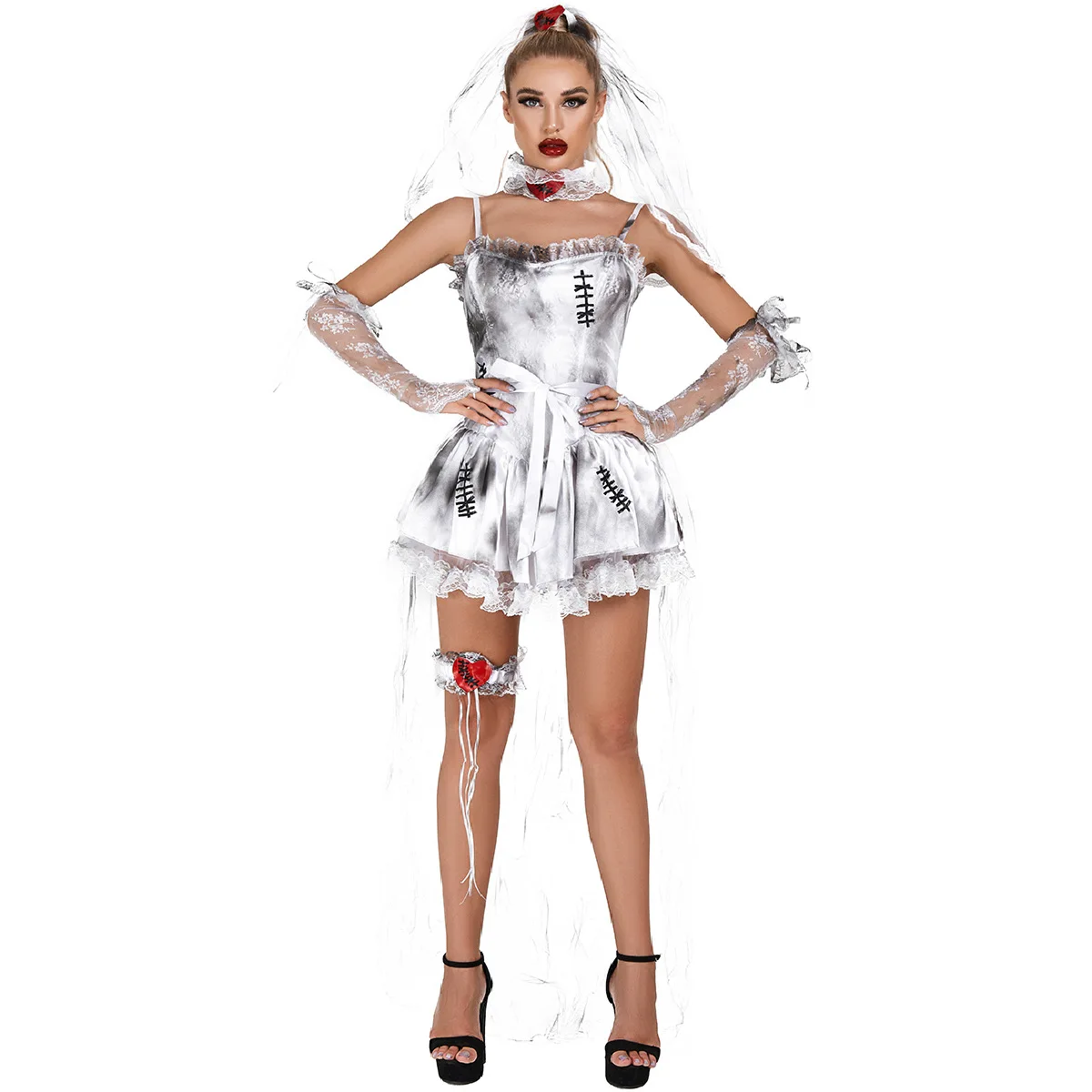 

S-XL Women's Halloween Costume Evil Witch Costume Ghost Bride Costume Devil Witch Game Uniform