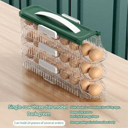 Automatic 7 ° slope Slide Eggs Storage Box Capacity Portable Three-layer Dispenser Storage Box Holder 24 Eggs Container Can