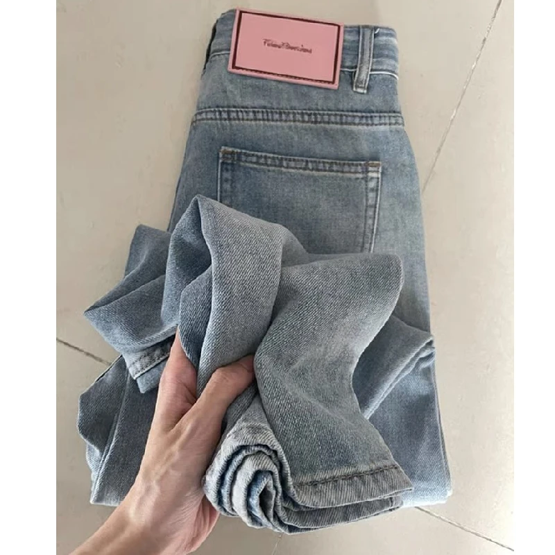 「MD」High Waist Jeans Women 2025 New Spring Plus size Straight Loose Wide Leg Pants