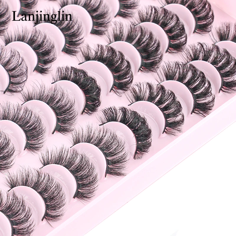 3/5/10/20 Pairs 3D Mink Lashes Dramatic Thick False Eyelashes Wispy Fluffy Reusable Faux Cils Extension Make up Tools maquillaje