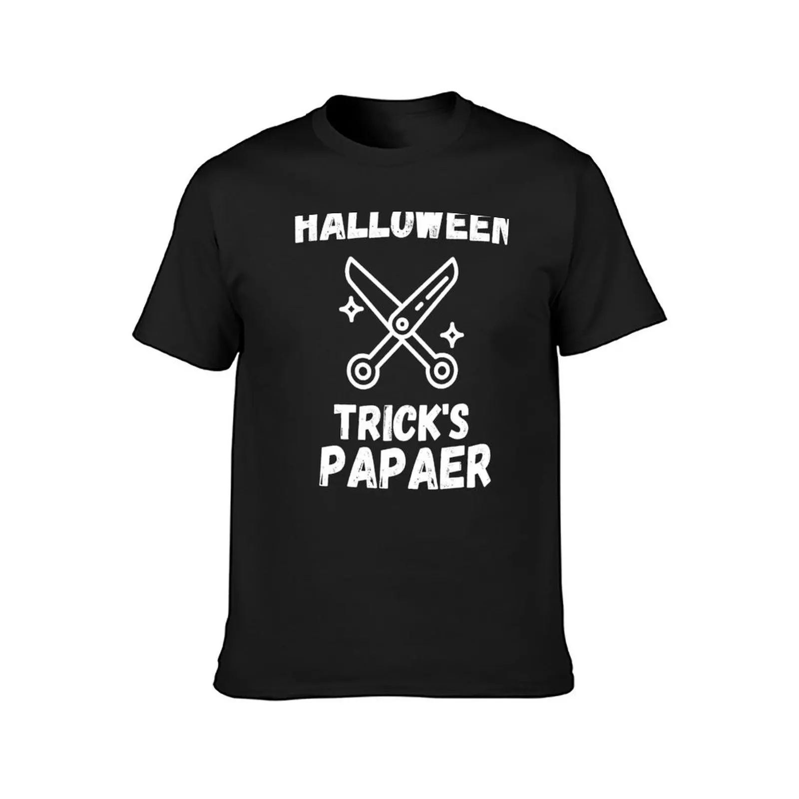 Halloween Scissors Trick's Paper T-shirt funnys Aesthetic clothing mens graphic t-shirts anime