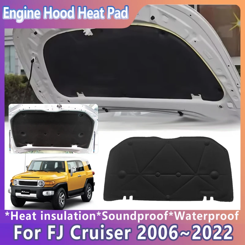 

Car Front Hood Heat Insulation Pad For Toyota FJ Cruiser Accessories XJ10 2006~2022 2010 2015 2018 Soundproof Cotton Mat Sound