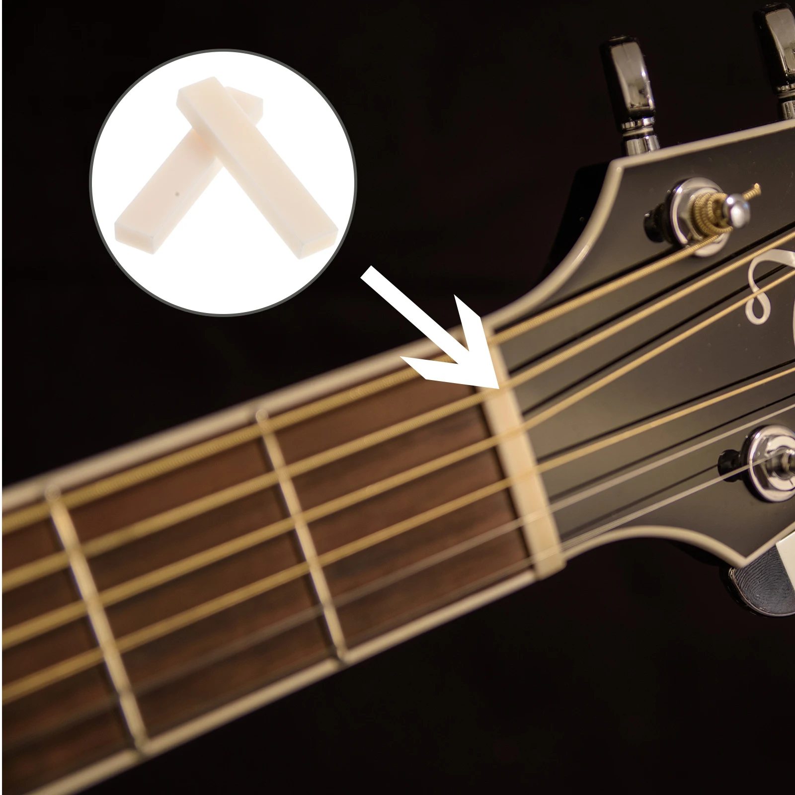 

5pcs Ox Bone Guitar String Nuts Replacement Bridge Saddle Durable Wear-Resistant Support Parts Supplies For Electric Bass