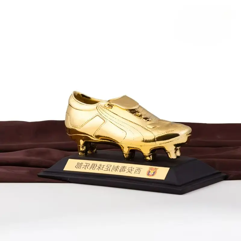 Resin Football Golden Boots Trophy Electroplated Gold, Silver and Bronze Award Sports Souvenirs European Football Trophy