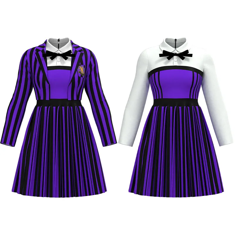 زي الأربعاء إنيد سنكلير التنكري - زي كرنفال الهالوين للأطفال، زي حفلة عيد الميلاد والمرحلة #1