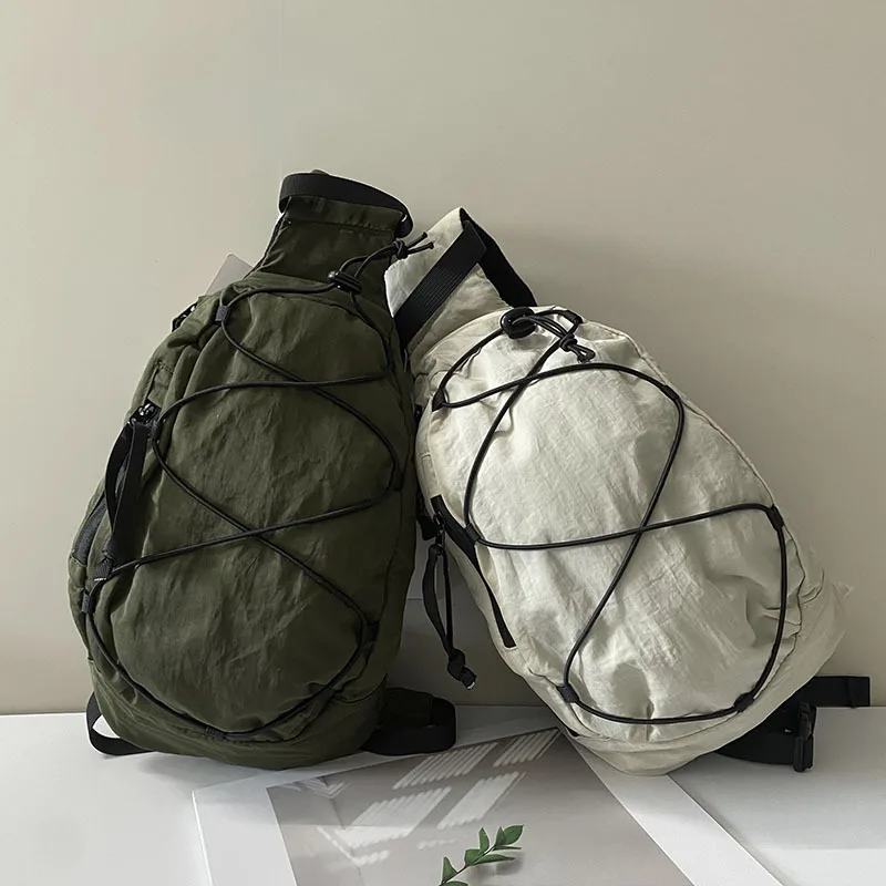 Outdoor Sports Chest Bag Nylon Shoulder Bag Waterproof Drawstring Crossbody Bag Glasses Bag Versatile Casual Men and Women