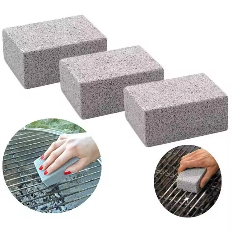 BBQ Grill Cleaning Brush Brush Brick Block Barbecue Cleaning Stone Pumice Brick For Barbecue Rack Outdoor Kitchen BBQ Tools