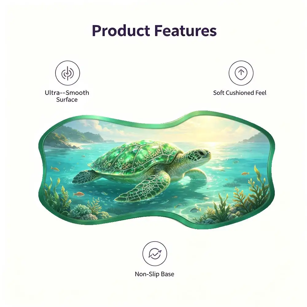 Creative Purple Neon Light Flow Desk Mat Large Size Smooth Glide Special Shaped For Cyber Desk Decor