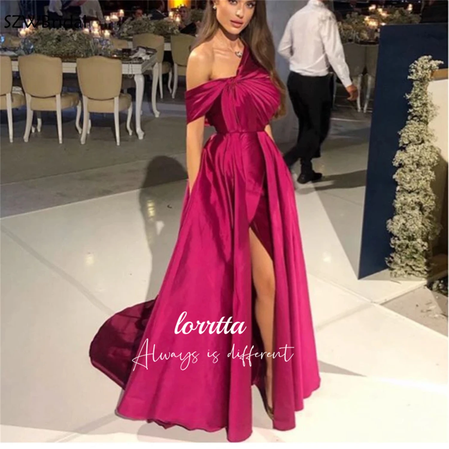 Lorrtta One Shoulder Sleeve Ball Gown Line A Evening Dress Wedding Dresses for Special Occasions Customized Prom Formal Party