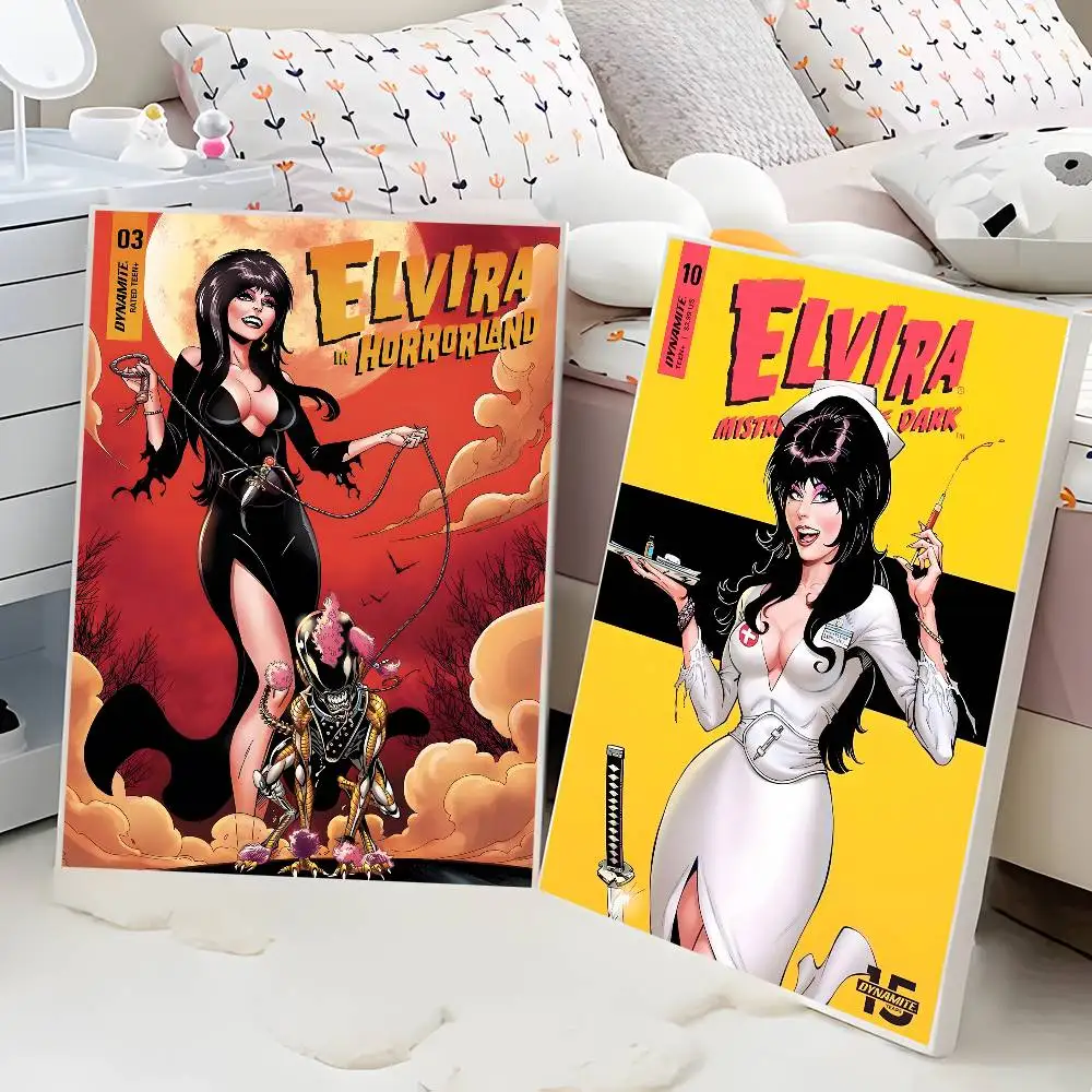 Film E-Elvira M-Mistress D-Dark Vintage Classic Vintage Posters Whitepaper Prints Posters Artwork Kawaii Room Decor
