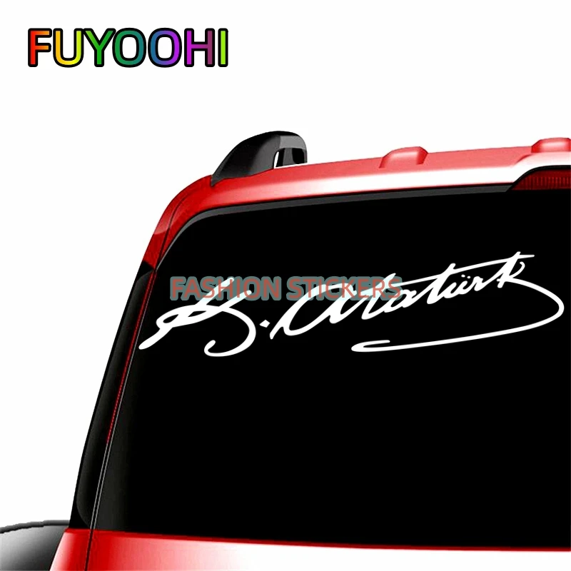 FUYOOHI Boutique Decals Exterior Accessories Turkey Mustafa Kemal Ataturk Signature Vinyl Car Decal Funny Car Stickers