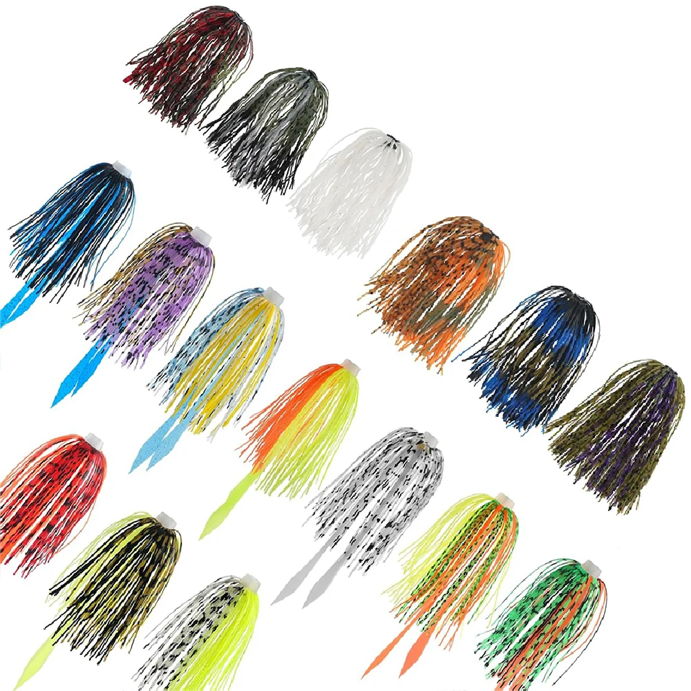 16 Stück Skirts Jig Angelköder Ersatz-Spinnerbait Buzzbaits für Bass, Forelle, Hecht, Zander, Jigging-Köderherstellung, Angelzubehör