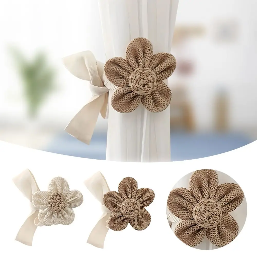 Cute Hanging Curtain Tieback Flower Shape Cartoon Curtain Rope Holders Curtain Buckle Clip Room