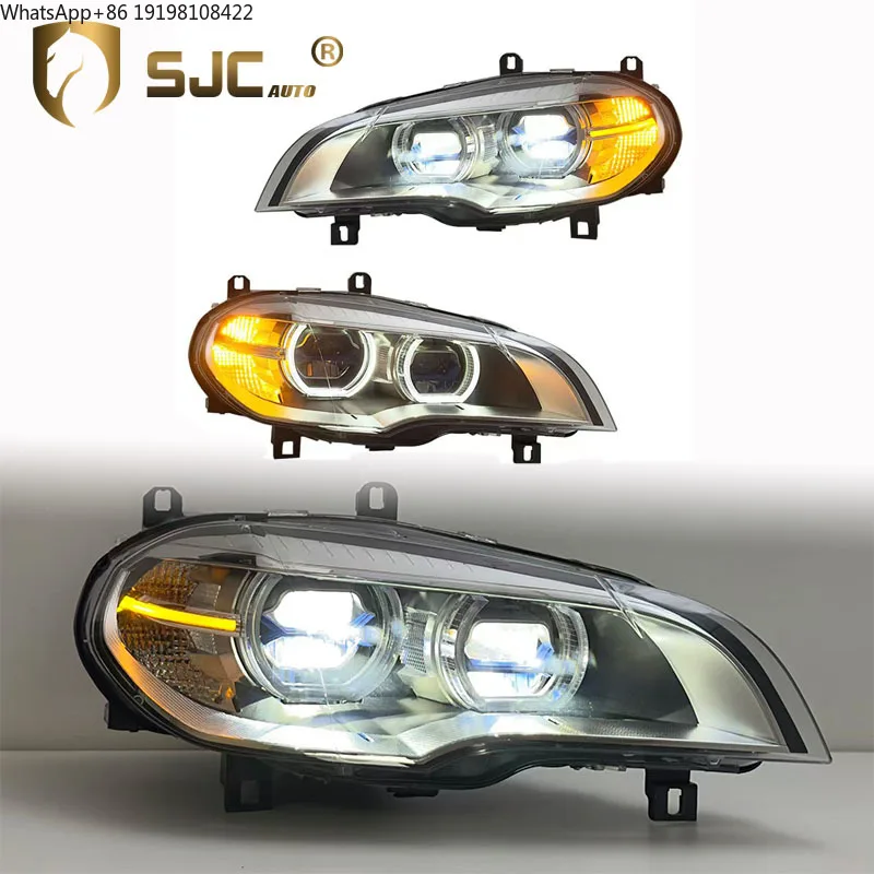 

SJC Auto New Upgrade Headlights for Bmw X5 E70 2008-2013 Headlights Modified LED Head Lamp Spare Parts Plug and Play Headlamp