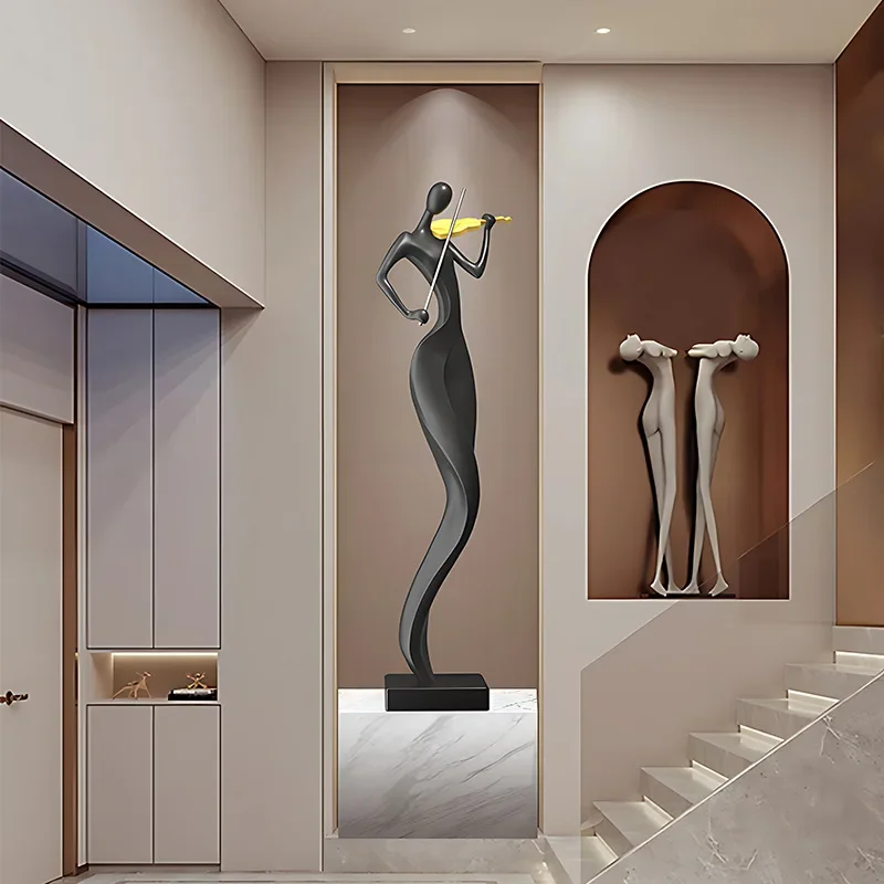 Violin art figure sculpture ornament porch TV cabinet niche staircase corner creative abstract decoration
