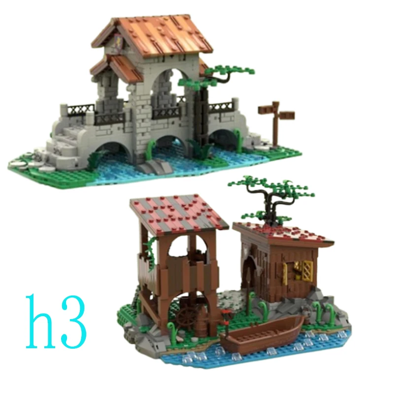 

Пятно MOC-148116 161587, средневековый коттедж с рекидным мостом, сборка мелких частиц, строительные блоки, образовательная игрушка, модель, украшения