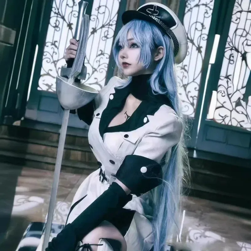 أنيمي Akame Ga KILL Esdeath زي الدعائم اكسسوارات تأثيري مجموعة كاملة عطلة حفلة كرنفال فستان موحد النساء Clothingx ؛ 8