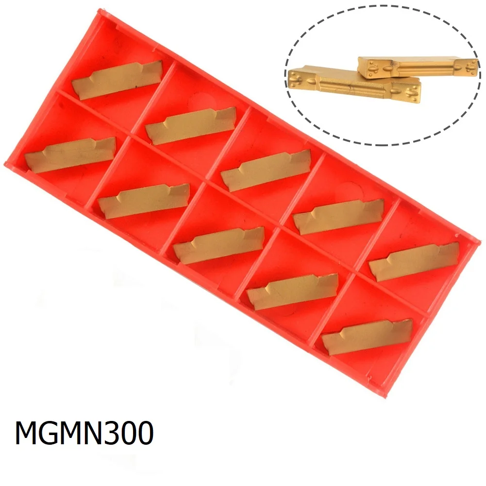 CVD Coated Carbide Inserts 10 pack set MGMN200/300/400/500 with NC3020 Design for CNC Lathe Machines and Cast Iron Cutting