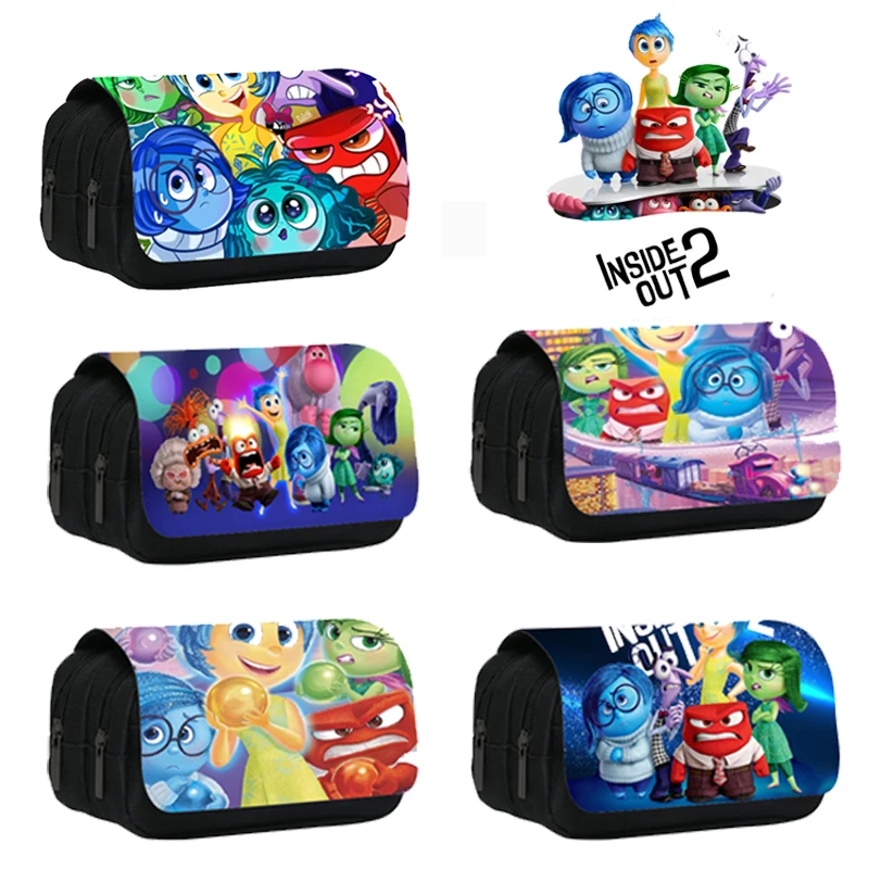 

Disney Cartoon Inside Out 2 Pencil Case for Girls Boys Large Capacity Pencil Case Stationery Bag Student Product Christmas Gift