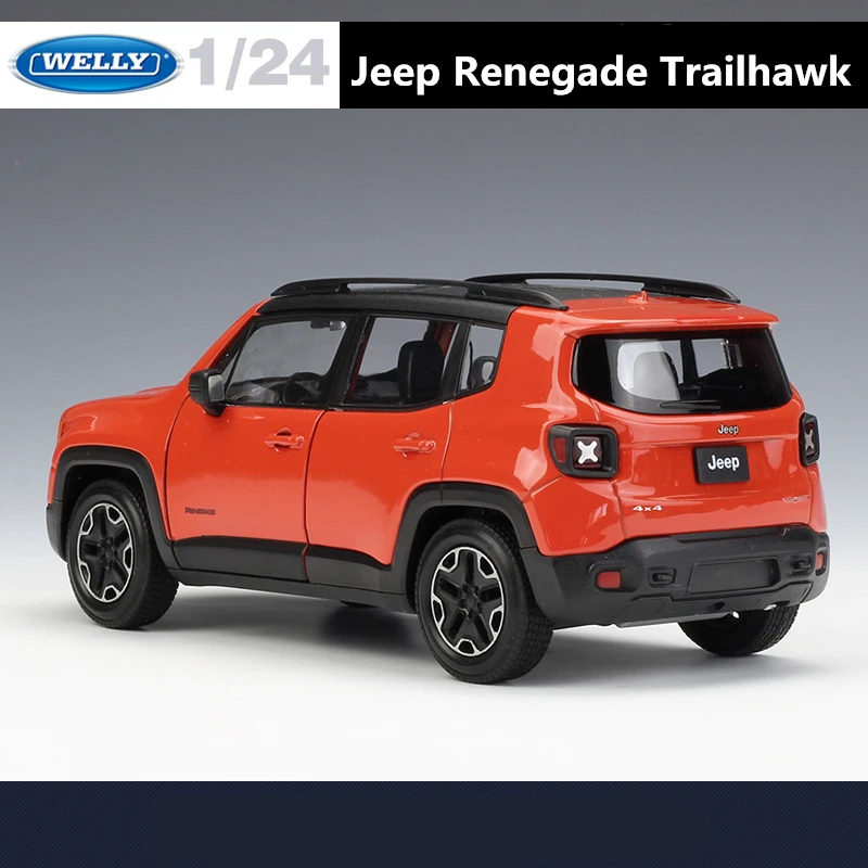 WELLY 1:24 Jeep Renegade Trailhawk SUV Alloy Car Model Diecast Metal Toy Vehicles Car Model Simulation Collection Childrens Gift