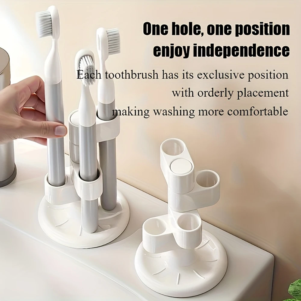 Porte-brosse à dents rotatif, organisateur de brosse à dents, salle de bain, support de rangement de brosse à dents de bureau, organisateur de stylo de brosse de maquillage, salle de bain sèche