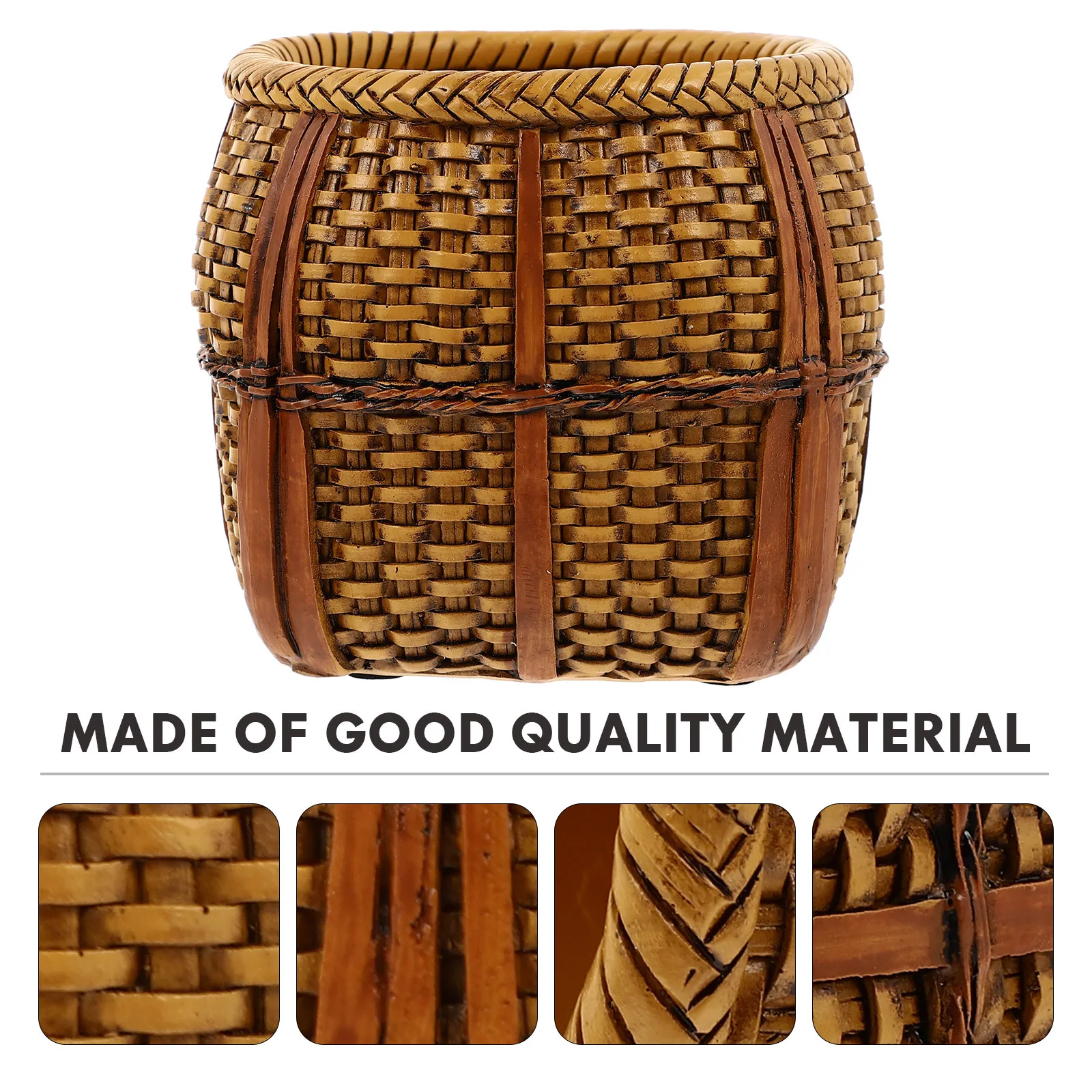 

Resin Storage Basket Weaving Fruit Organizer Multipurpose Home Adornment Exquisite Craft Container Smooth Edges