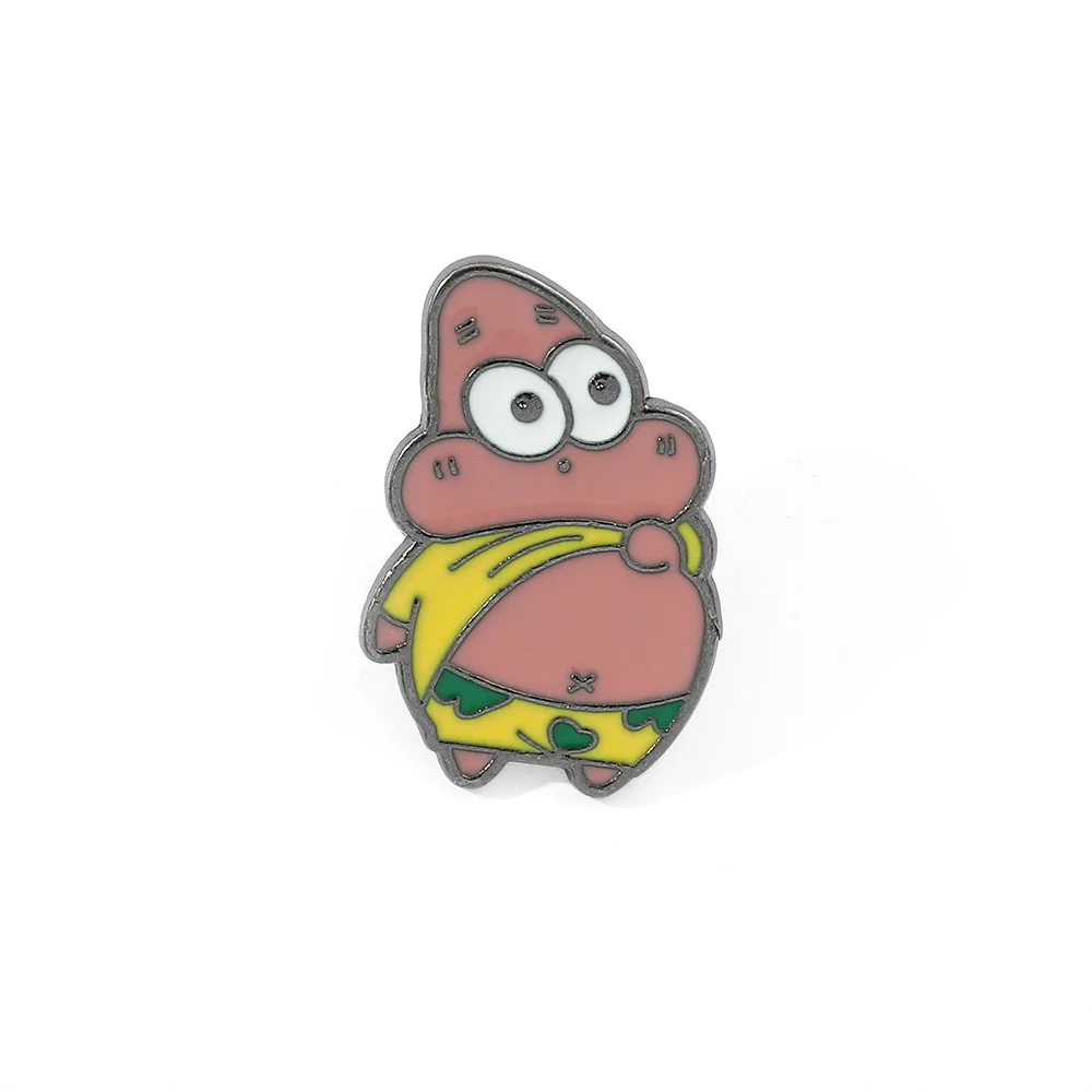 1 Set Sponge-bob Anime Enamel Pins Cartoon Cute Metal Brooch Fashion Cute Hat Backpack Pin Badge Women Jewelry Accessory Gift