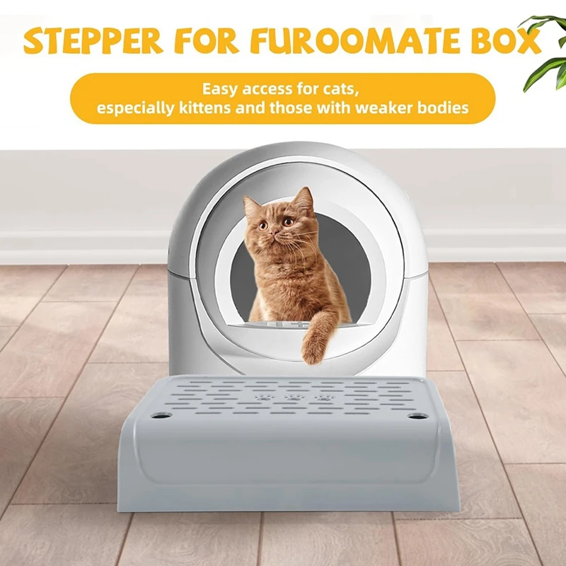ABAE-Cat Litter Box Рампа с функцией фильтра, двухслойный самоочищающийся ящик для кошачьего туалета Ловушка для кошачьего туалета с местом для хранения