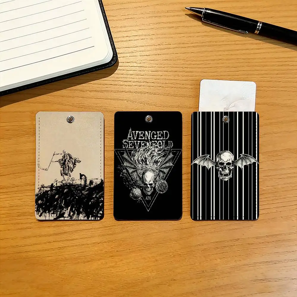 Band A-Avenged Sevenfold Card Holder With Keychain For Access Card Bus Pass & Card Credit ID Bank Card Protective Case