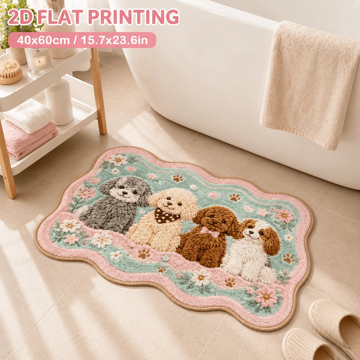 VIKAMA Cartoon Duck Bathroom Mat, Soft Plush Non Slip Absorbent Floor Mat for Bathroom, Cute Duck Carpet Doormat, Quick Dry
