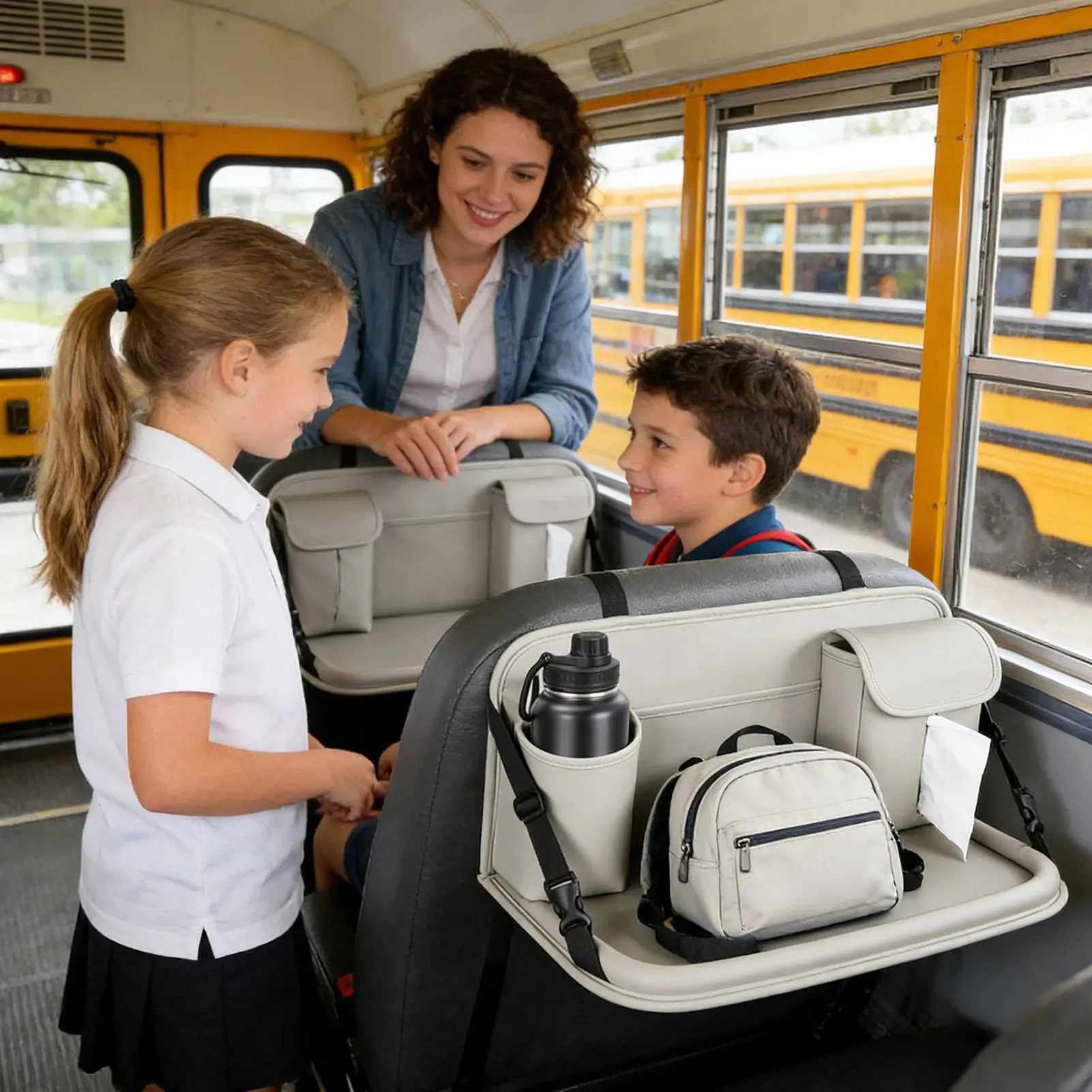 

Car Trays For Eating PU Leather Foldable Multifunctional Auto Accessories Seat Back Organizer For Vehicle Truck SUV Van Door