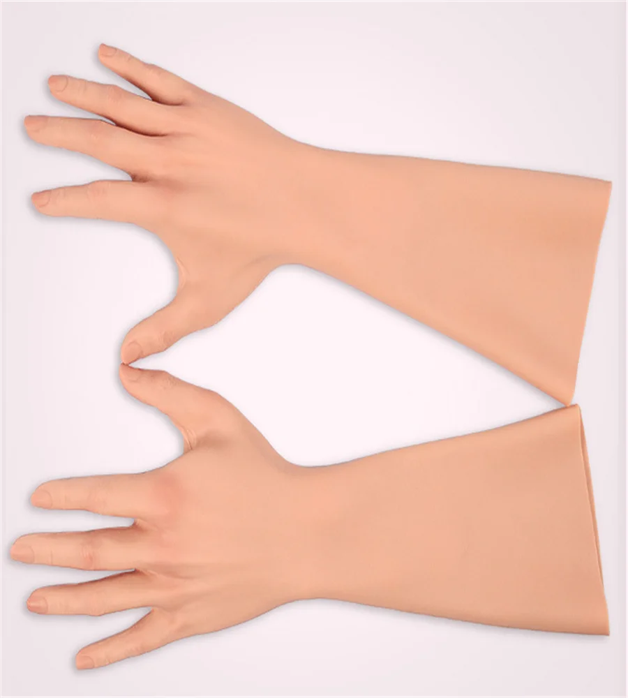 Silicone Artificial Limbs for Female, after Hand Mannequin,Body Fingernail Prosthetic Props, Medical Cosmetology, 1Pair,E052KA