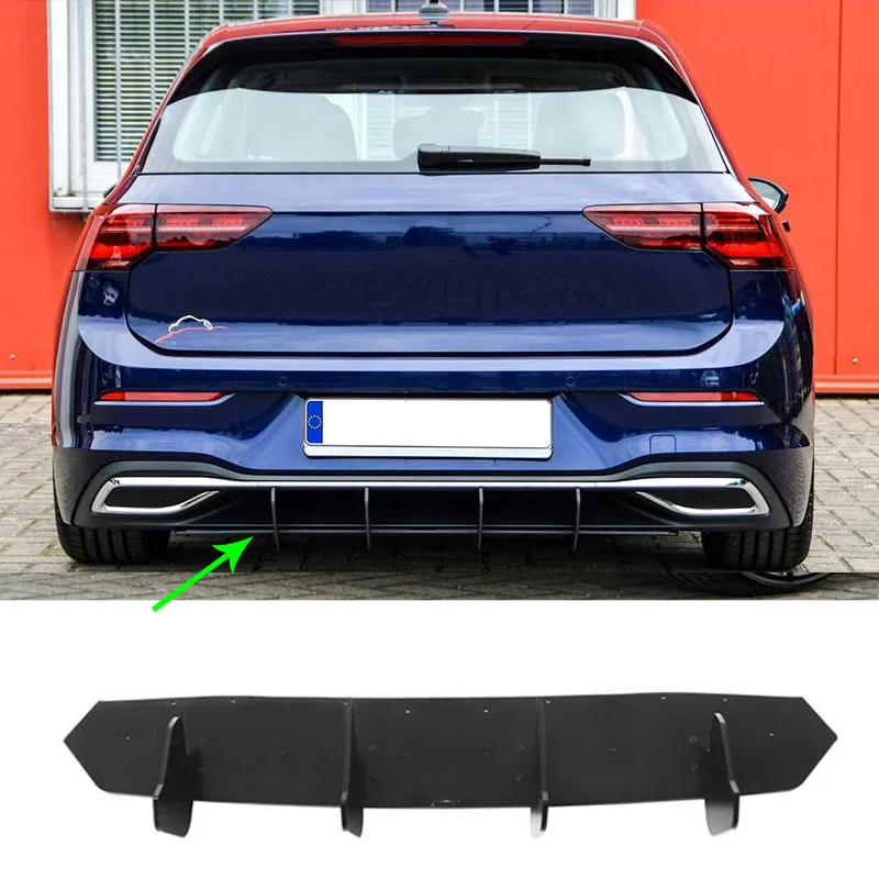 Matte Black Car Rear Bumper Diffuser Tail Apron Flaps Side Splitters Fits for VW Golf 8 GTI 8 MK8 2020-2022