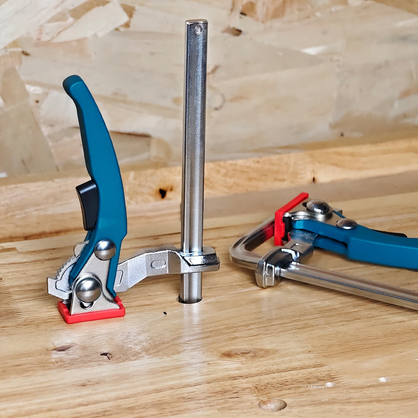 Allsome 2pcs Ratcheting Table Clamp, Quick Release Clamp For MFT and Guide Rail System, Bar Clamp