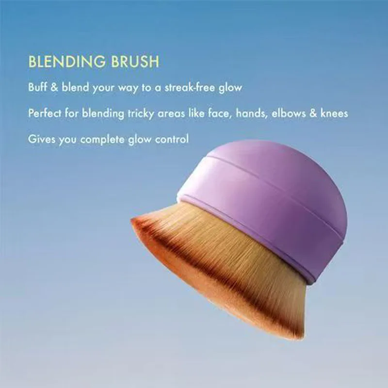 Large Purple Foundation Brush Soft Glow Blush Brush Soft Fiber Hair Fashion Face Brush