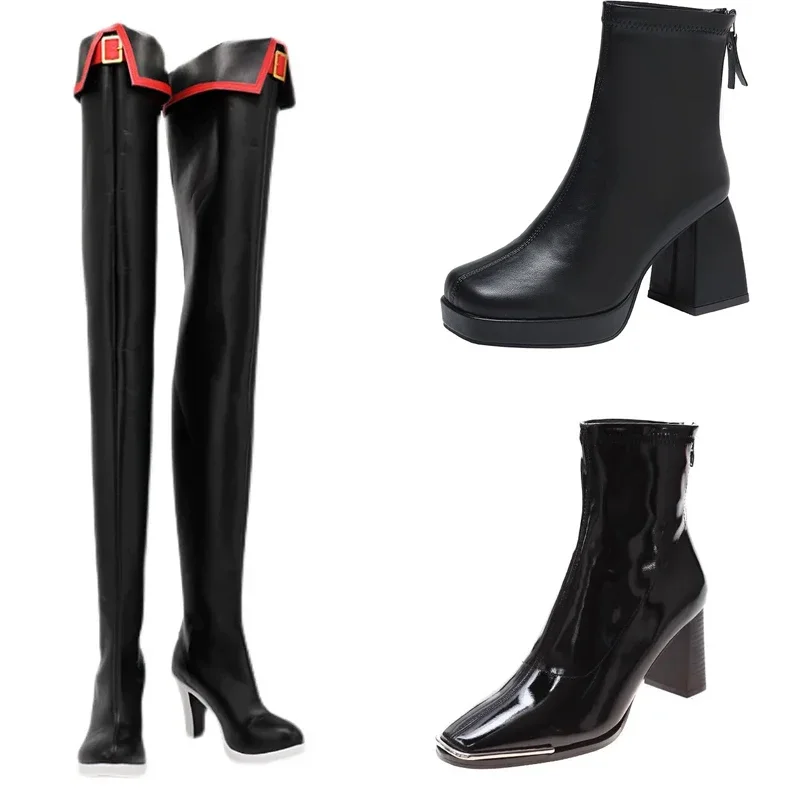 

FC6Chained Anime Soldier Kyouka Uzen Shoes Cosplay Yamashiro Ren Boots Party@FC8！