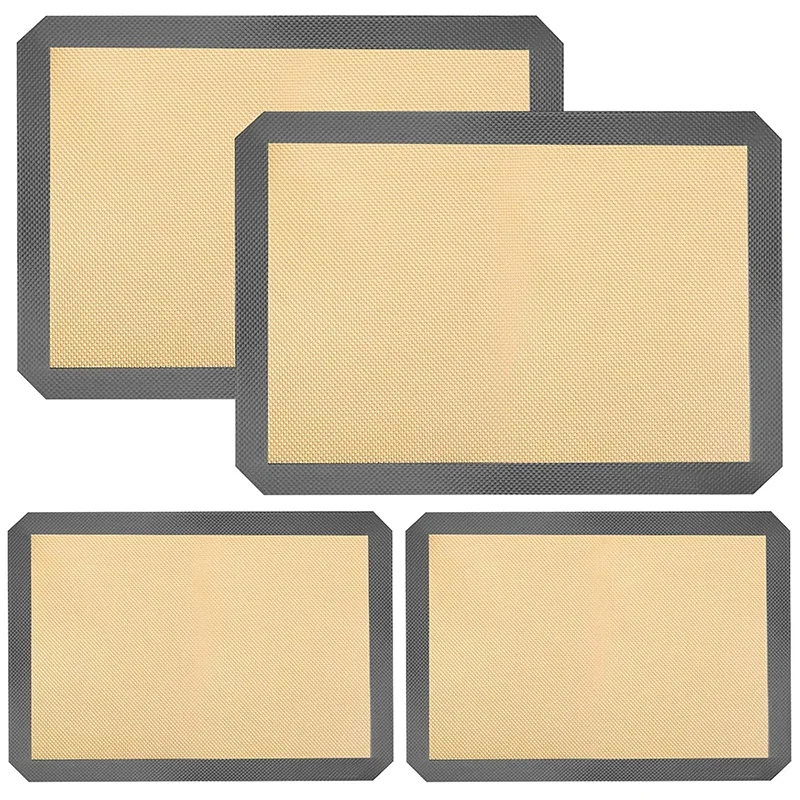 Silicone Baking Mats For Half Baking Sheet Pans Non-Stick Macaron Baking Mats Set,Cookies/Pastry/Bun/Bread Making Mat