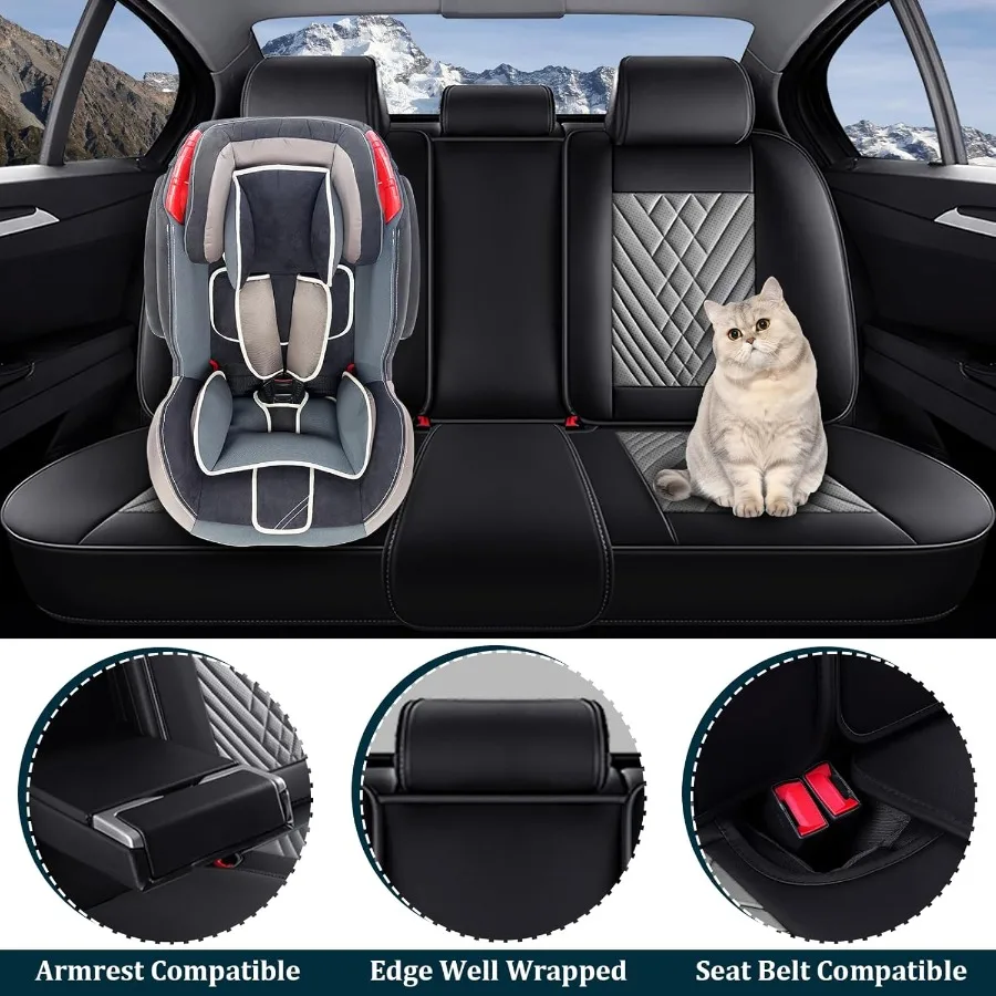 أغطية مقاعد السيارة مناسبة ل شاحن دودج 20062023 5 مقاعد غطاء مقعد جلد نابا غير قابل للانزلاق مع وسادة هوائية متوافقة مع الرياضة المتميزة #4