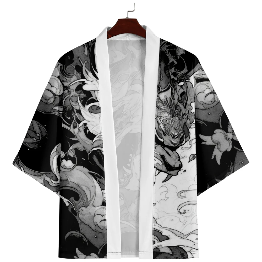 Anime Samurai Kimono Summer Beach Yukata Japanese Streetwear Cardigan Women Men Cosplay Haori Top