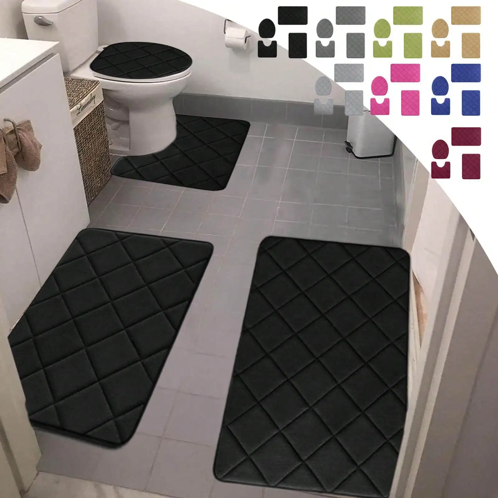 4Pcs Multi Purpose Bathroom Rugs Set, 2025 Fashion Bath Carpet Set, Universal Soft And Fast Absorbent Bathroom Toilet Rugs, Non Slip, Machine Wash, Quick Dry, Relaxation Comfortable, Perfect For Bathroom, Shower Room, Perfect Gifts, Christmas Decorations