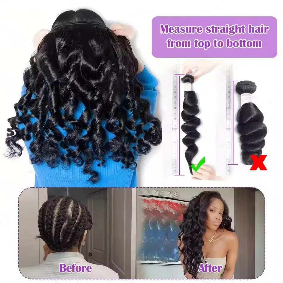 26 28 30 Inci Bundel Gelombang Dalam Longgar Bundel Jalinan Rambut Manusia Mentah Brasil 1/3/4 Penawaran Bundel Ekstensi Rambut Manusia untuk Wanita