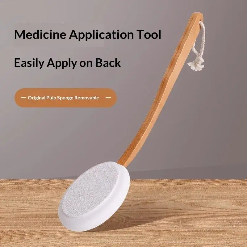 Multi Function Wooden Long Handle Back Applicator For Sunscreen Lotion Ointment Body Shower Brush Skin Care Accessory view 5