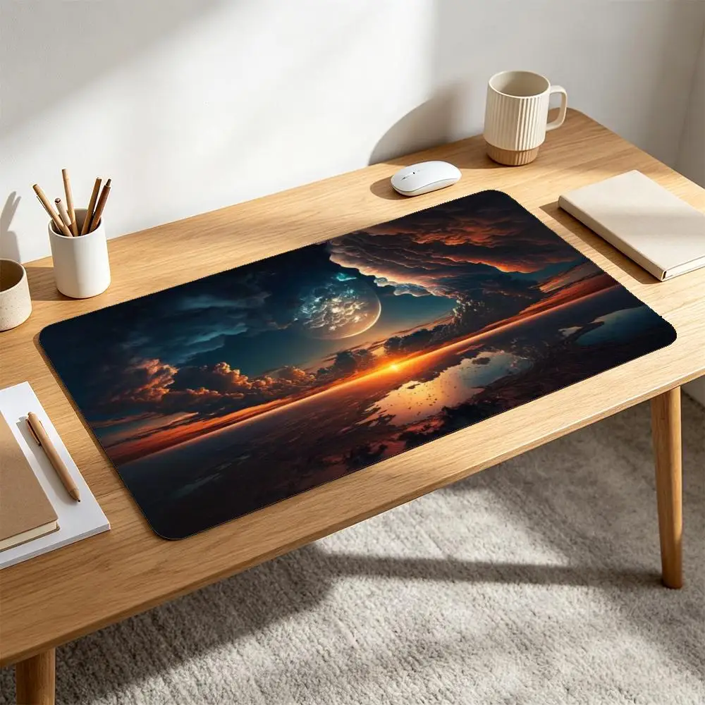 Cosmic Planet Mouse Pad, Alien Sunset demand HD New Custom Home Mousepad XXL Non-Slip Natural Rubber Office Mouse Mats