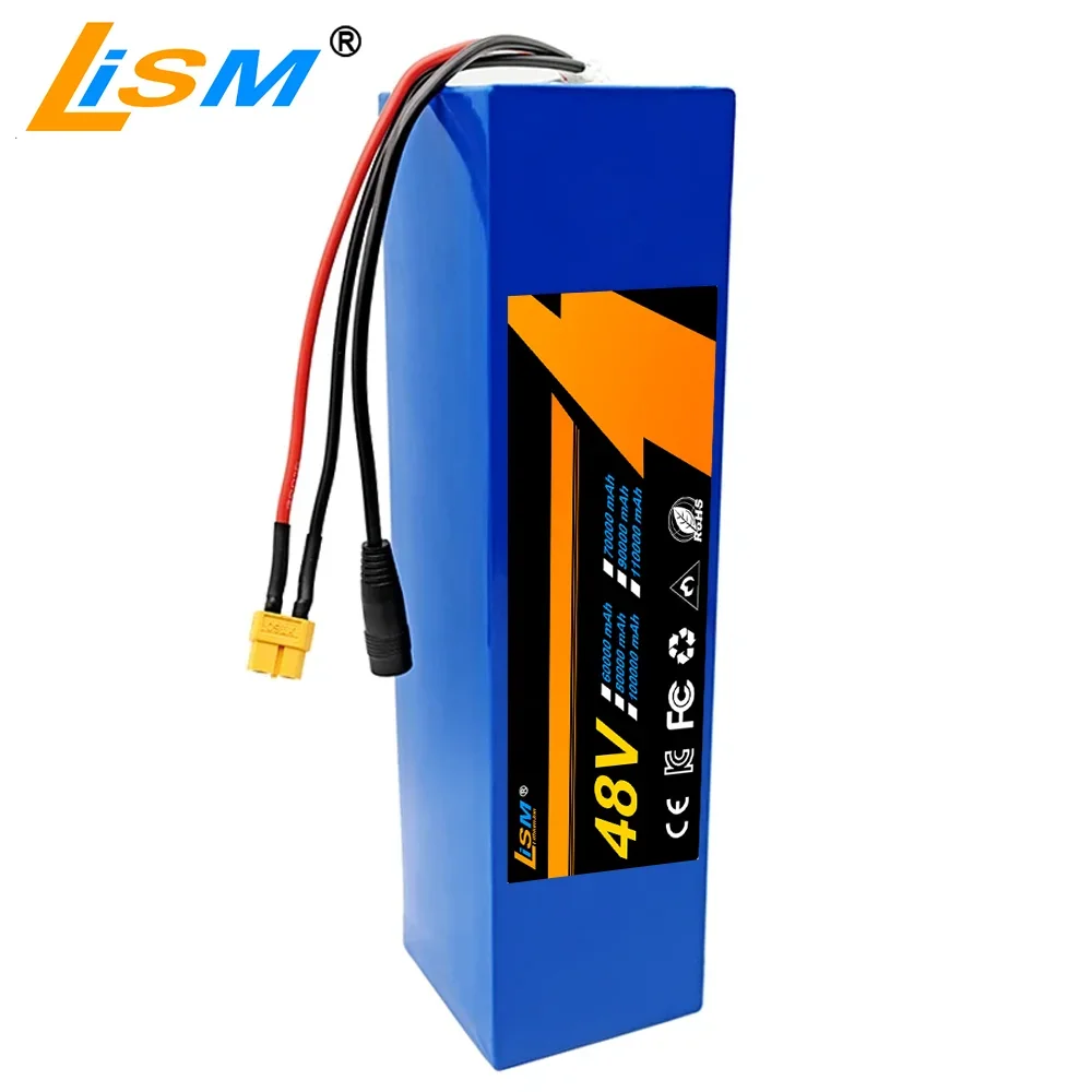 48V 20Ah 21700 lithium battery pack 13S3P 20000mAh 800-1000W High power Ebike battery 54.6V Electric bicycle BMS+Free charger