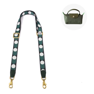 Colorful dot corssbody nylon canvas strap with cowskin leather for designer shoulder bag purse bag replacement parts accessories