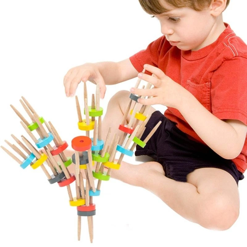 كراسي التراص كتل خشبية للأطفال الأولاد ألعاب ترفيهية لعمر 3-7 سنوات بنين بنات هدايا عيد ميلاد ألعاب هدايا 15UB