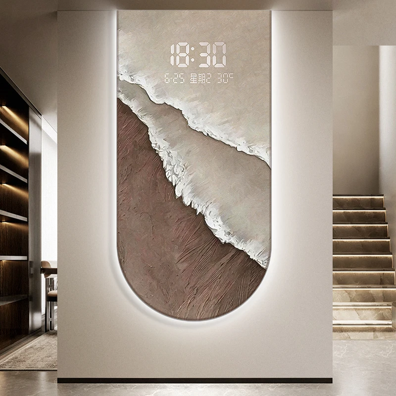 #Modern Elegant Premium Wall Clocks Yellow Vertical DesignDecoration Wall Clock Led Digital Relogio De Parede Digital Home Decor