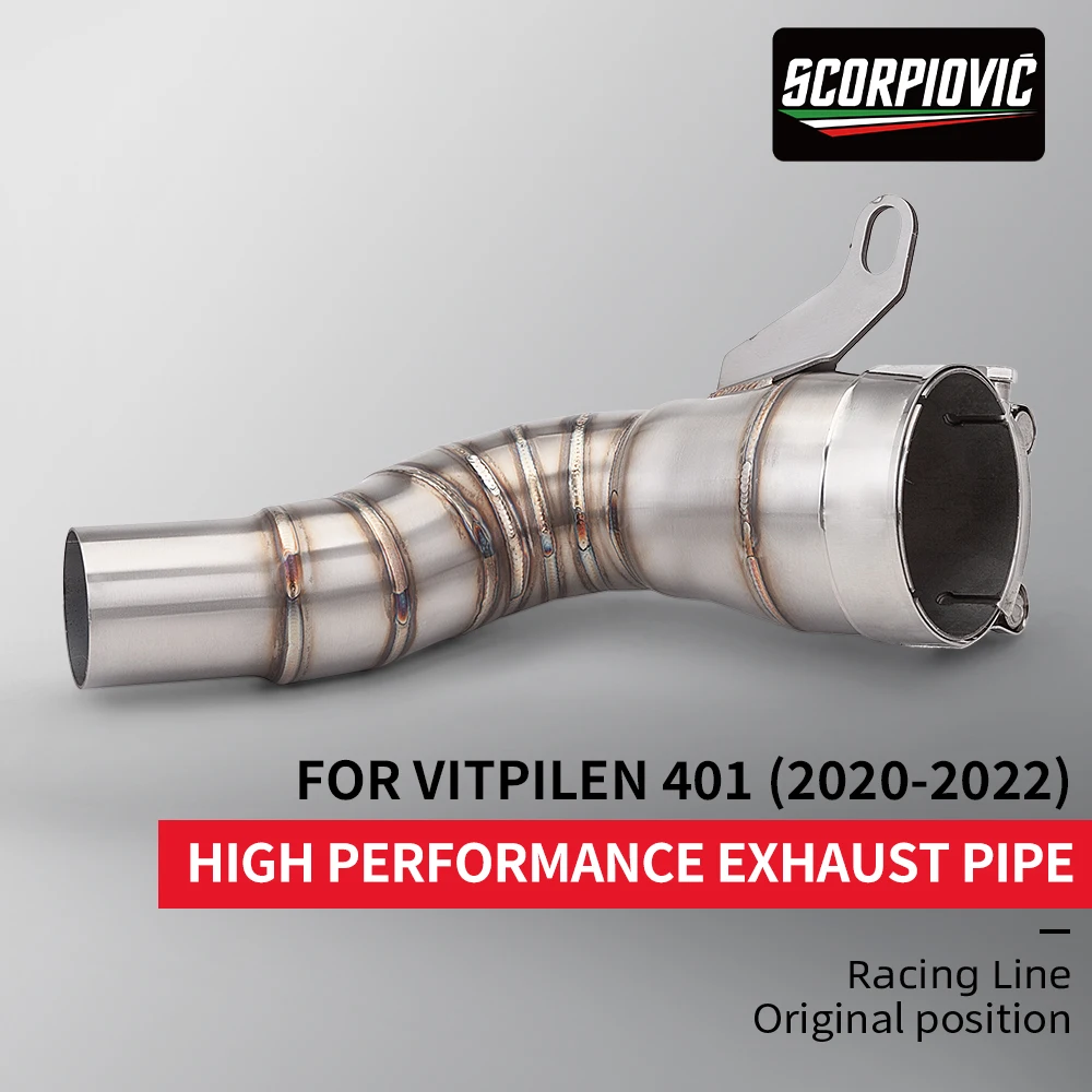

Motorcycle Exhaust Pipe For Husqvarna 401 125 250 SVARTPILEN VITPILEN 401 2020-2022 Modified Connect Original Muffler Pipe