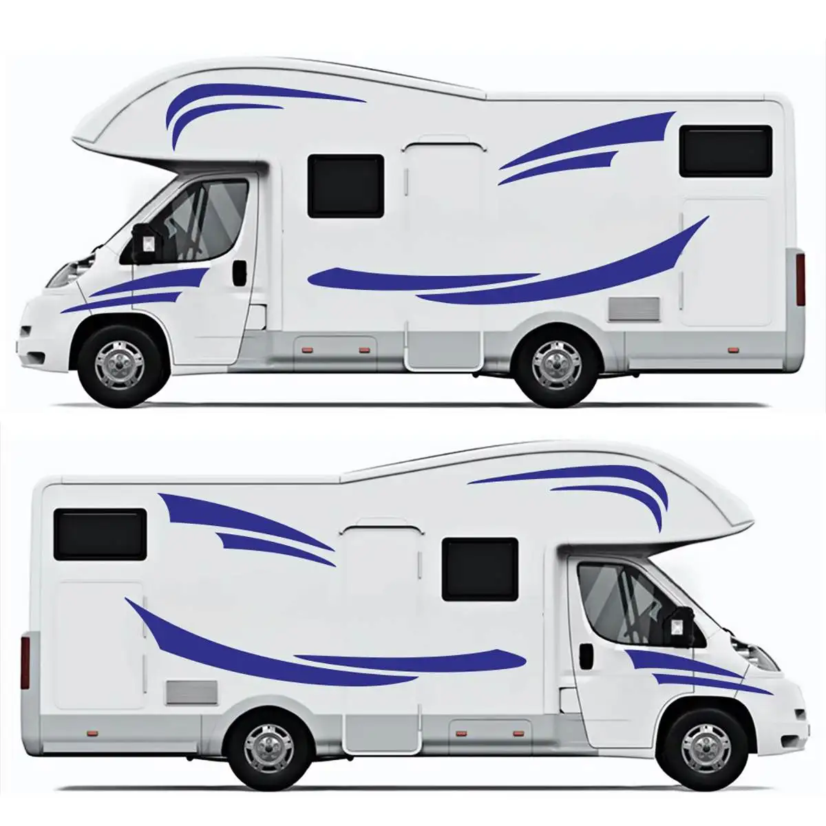 RV Motorhome Universal Body Sticker DIY Graphices Decal Sticker Decoration for Caravan Trailer Gray