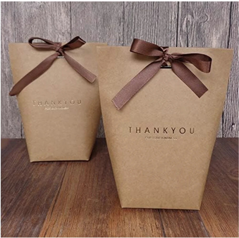 9 PCS Thank You Gift Wrap Boxes Packing Bags(9 Brown), Minimalist Gift Boxes Easter, Decorative Presents Box Bundle for Packing